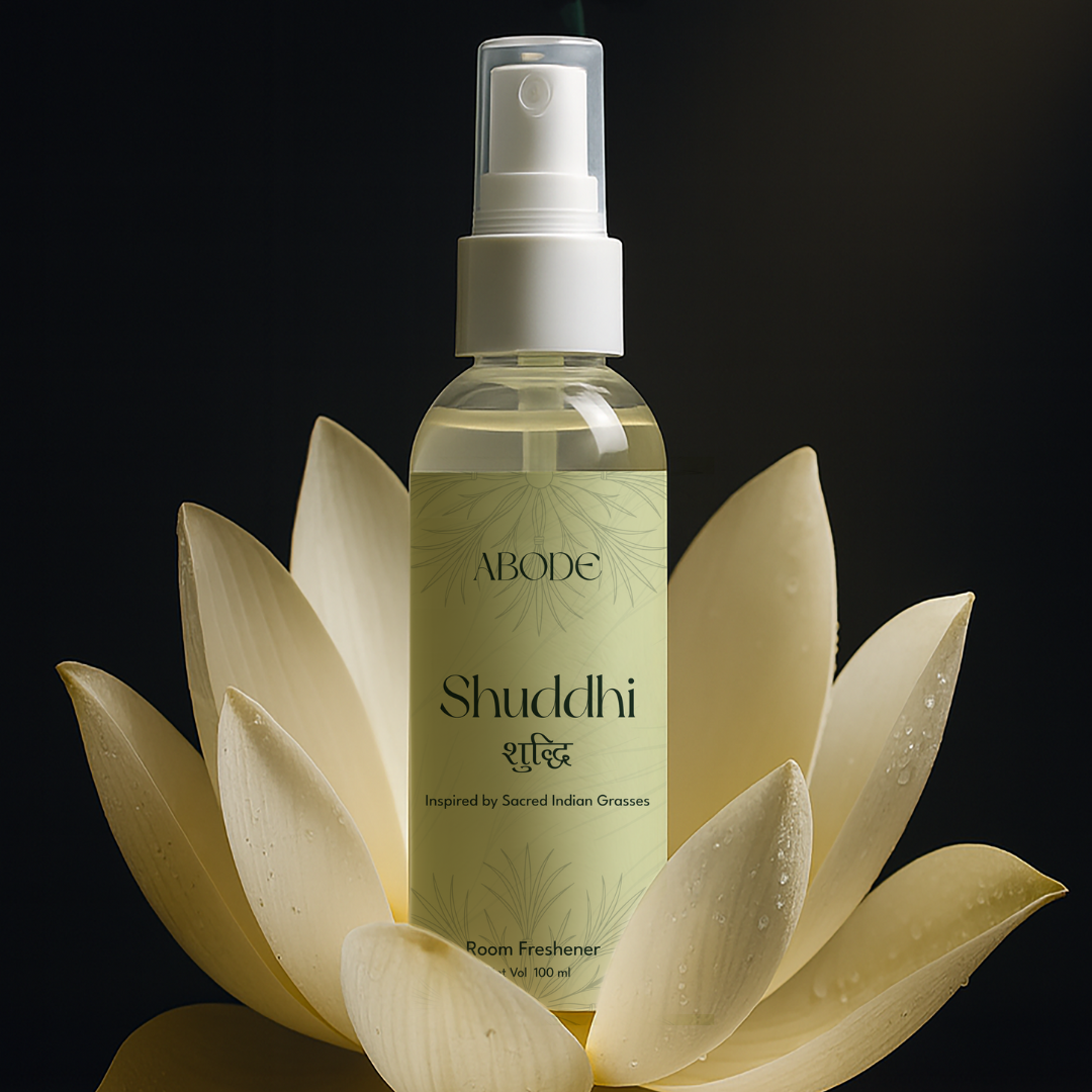 Shuddhi Room Freshener | 100ml/3.3 Oz | Inspired from Indian Sacred Grasses | Cleanse, Protect & Invite Positive Energy
