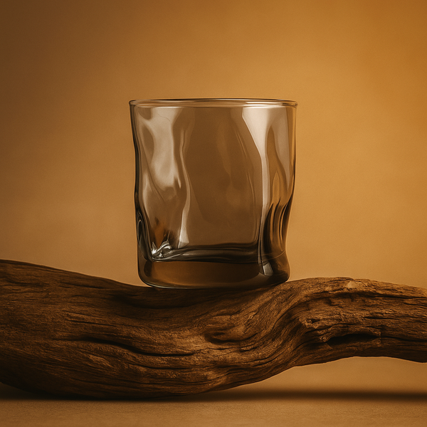 Cuurved Handcrafted Grey Glass Tumblers – Set of 6