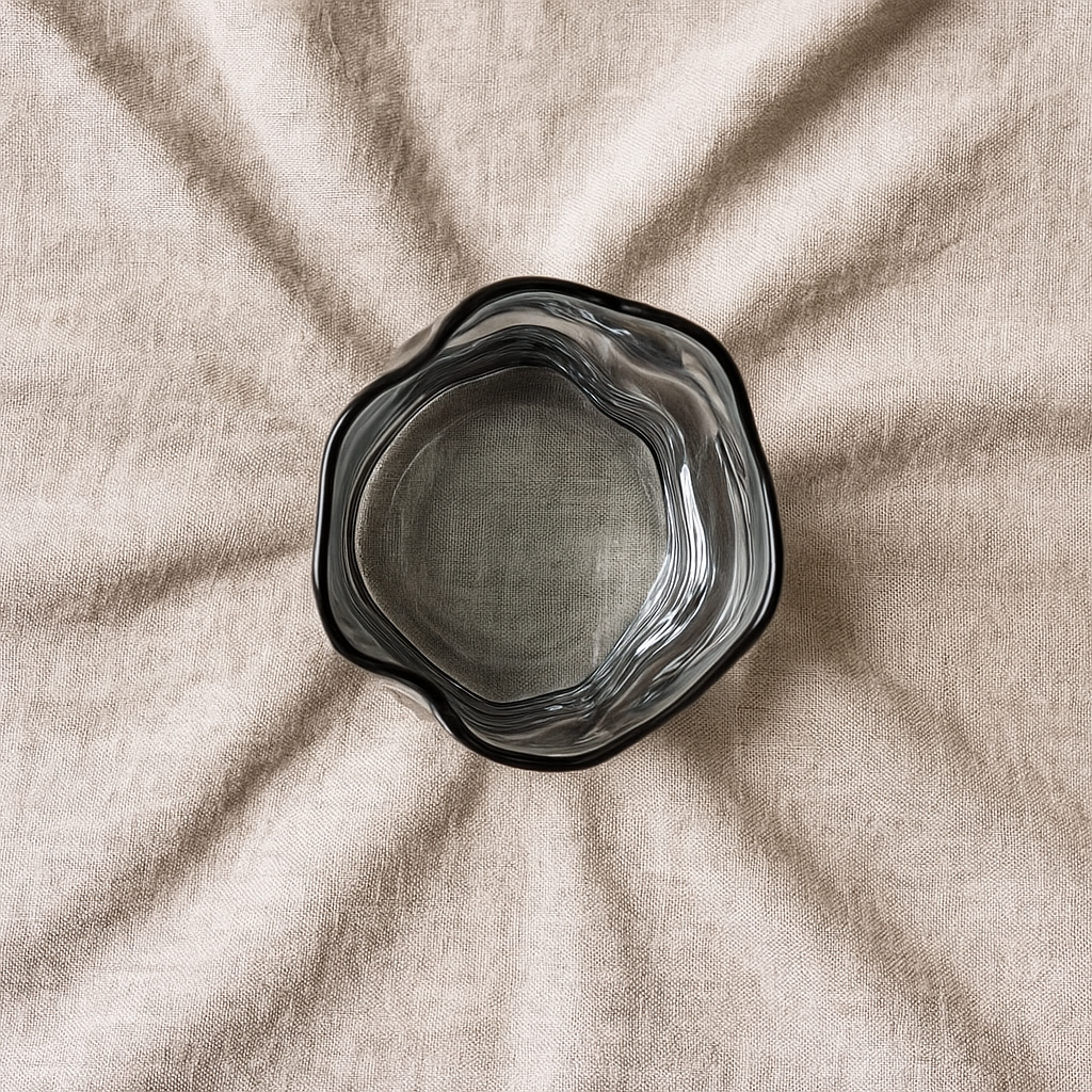 Cuurved Handcrafted Grey Glass Tumblers – Set of 6