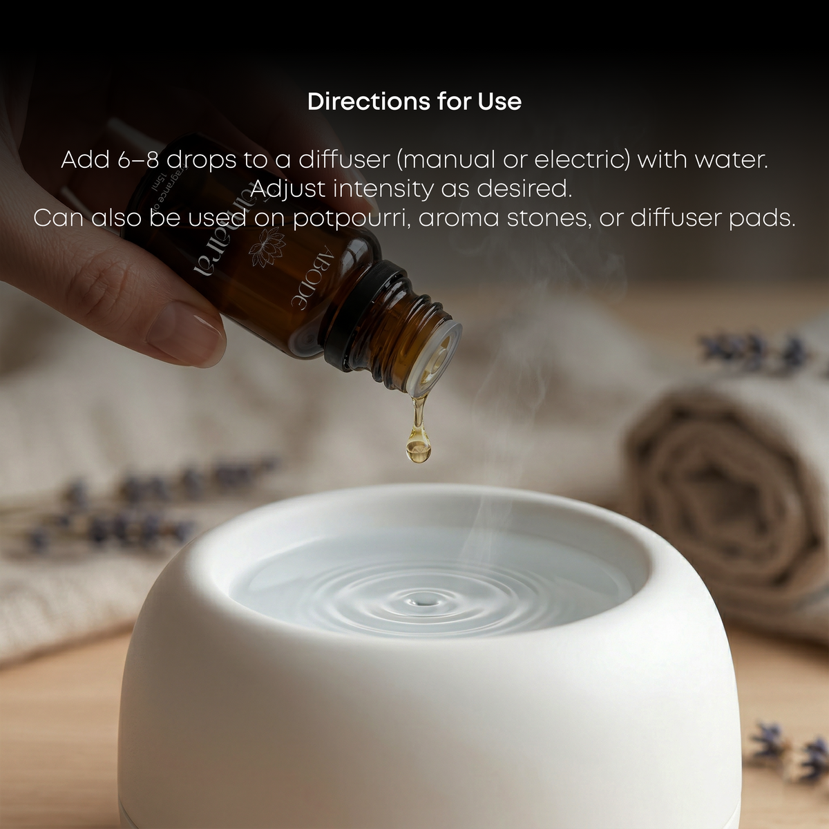 ABODE Tamara Fragrance Oil | 15ml |  Pink Lotus, Blue Lotus, Mogra & Camphor Blend | Calm & Meditative Home Aroma | For Diffusers