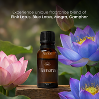 ABODE Tamara Fragrance Oil | 15ml |  Pink Lotus, Blue Lotus, Mogra & Camphor Blend | Calm & Meditative Home Aroma | For Diffusers