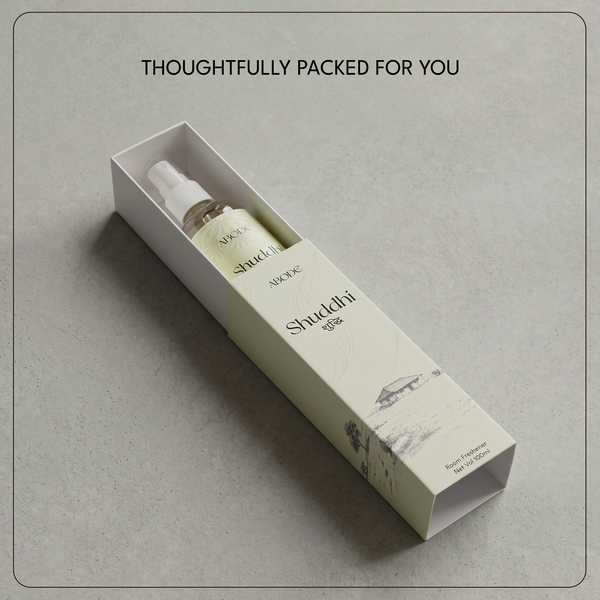 ABODE Shuddhi Room Freshener | 100ml/3.3 Oz | Inspired from Indian Sacred Grasses | Cleanse, Protect & Invite Positive Energy