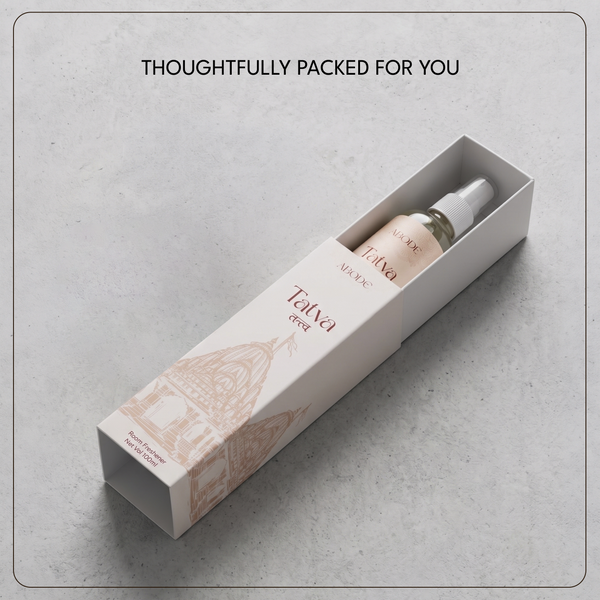 ABODE Tatva Room Freshener Spray (100ml) | Sacred Temple Fragrance with Sandalwood, Tulsi & Camphor | Spiritual & Calming Aroma